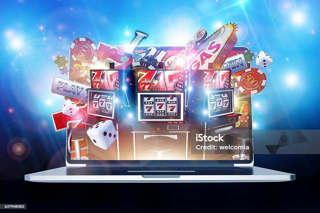 Азартні ігри в онлайн-казино - Роялті-фрі Інтернет Стокове фото